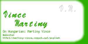 vince martiny business card